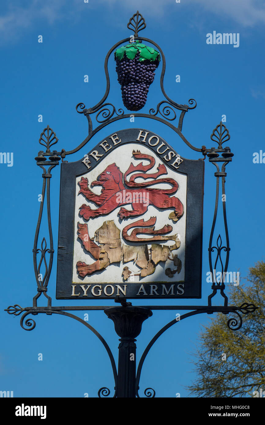 England, Gloucestershire, Chipping Campden, Lygon Arms sign Stock Photo