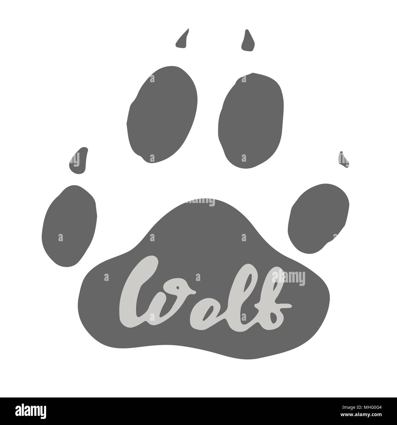 Wolf paw print design Stock Vector Image & Art - Alamy