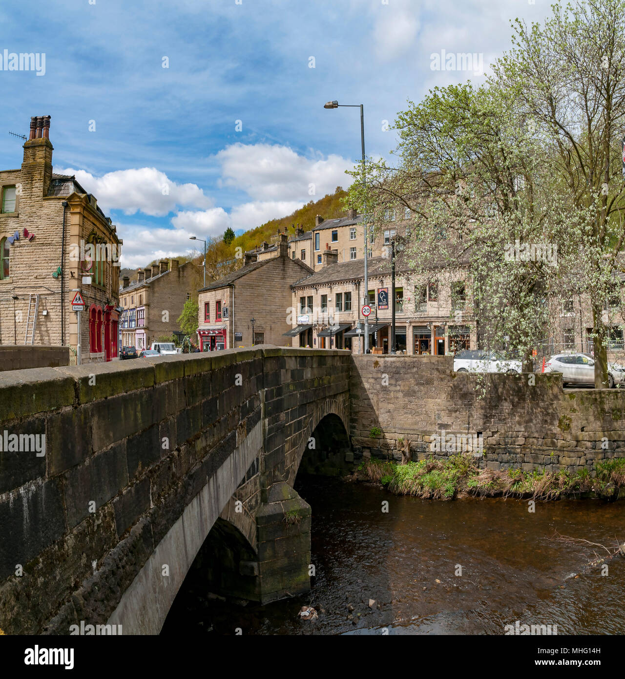Hebden Bridge River Calder Stock Photo Alamy
