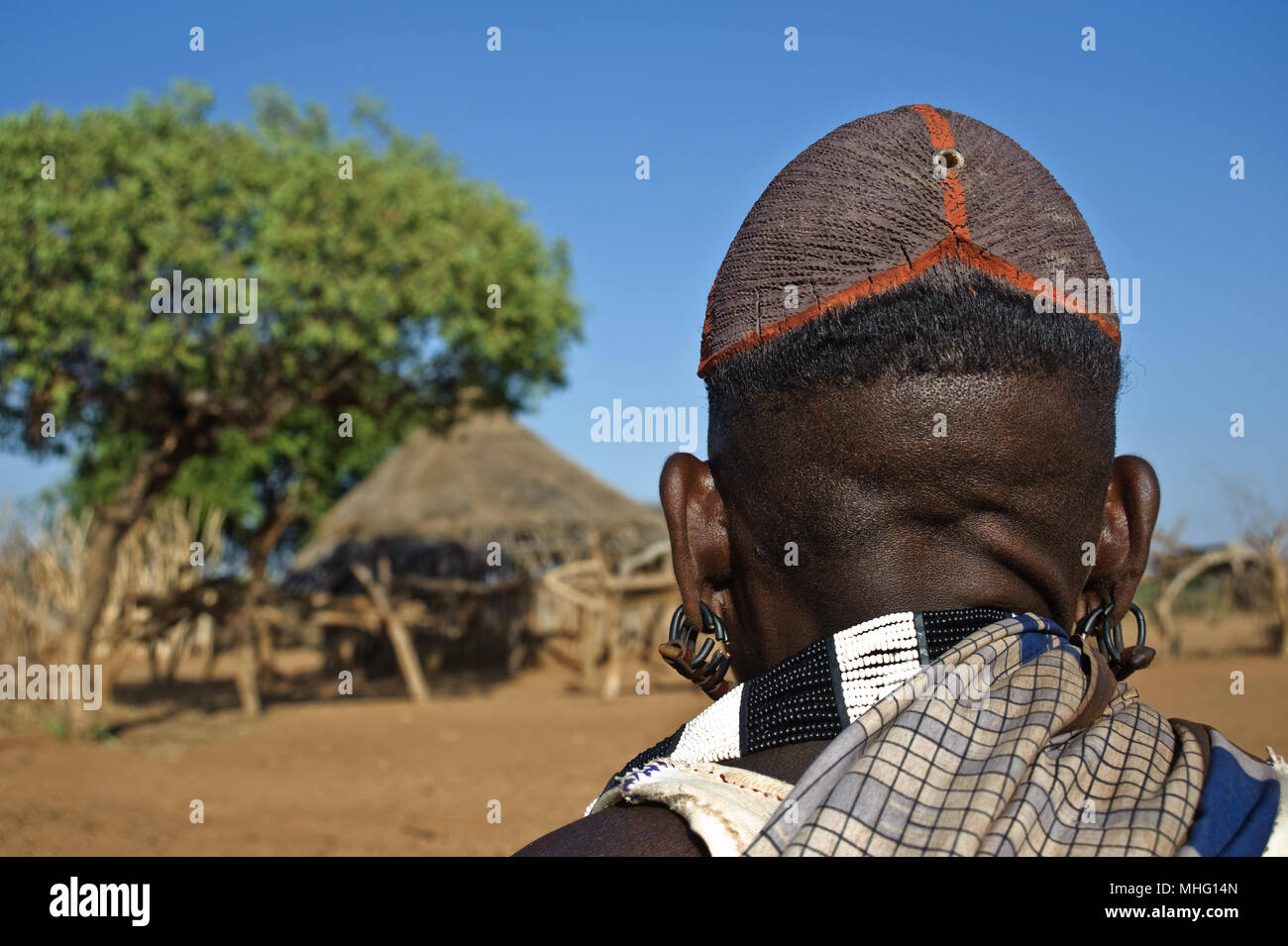Hamer man with traditional hairstyle ( Ethiopia) Stock Photo