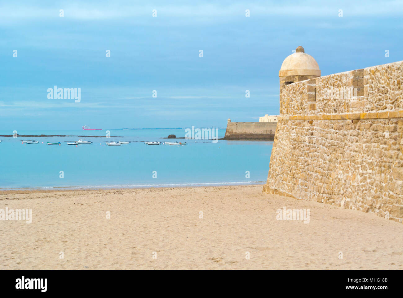 Playa La Caleta Cadiz Andalucia Spain Stock Photo 182905083