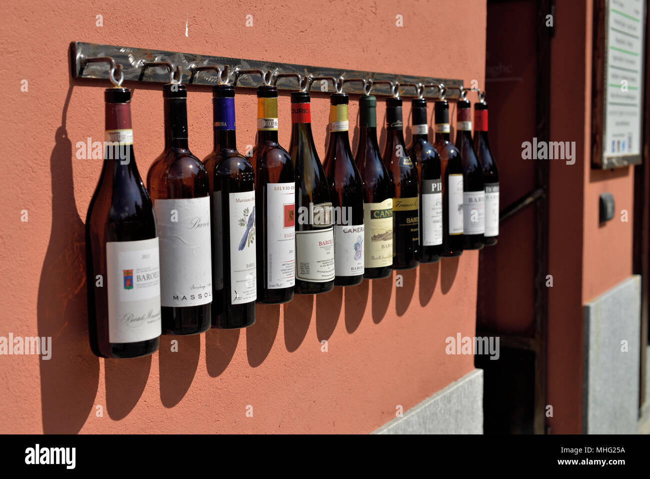 Front of a bar in Barolo, Italy Stock Photo Alamy