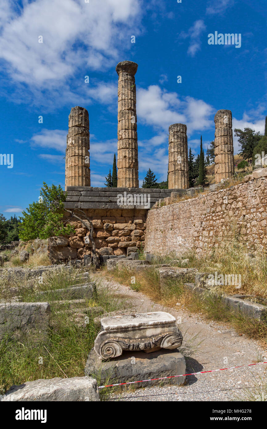 The Temple of Apollo in Ancient Greek archaeological site of Delphi