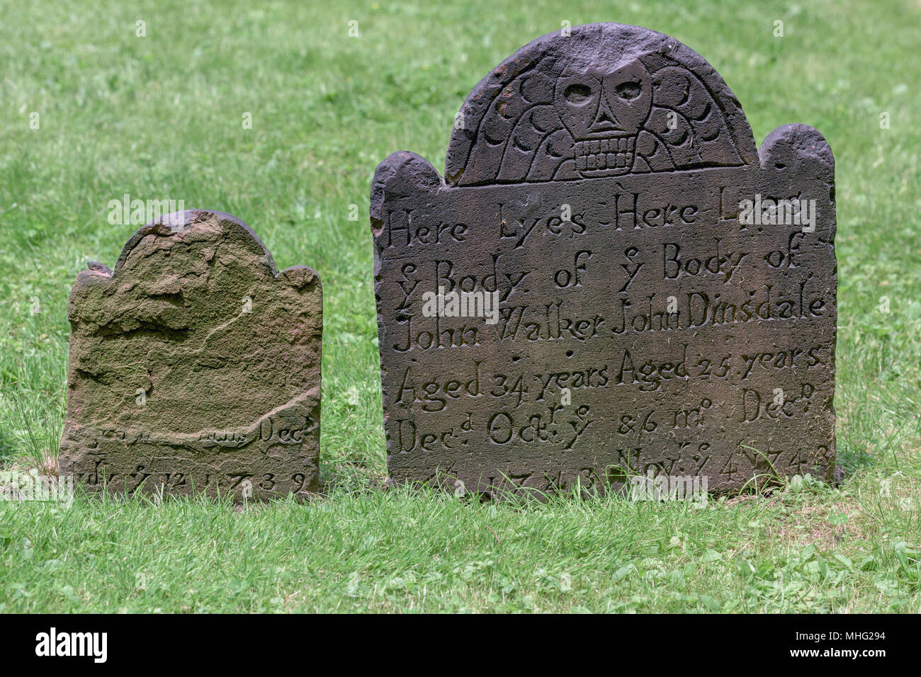NEW YORK USA 11 JUNE 2015 Trinity Old Tombstones Of 1700 Stock