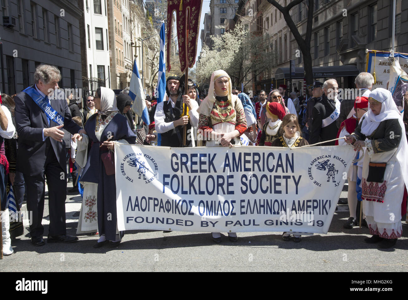 Greek Independence Day Parade in New York City. Greek American Folklore