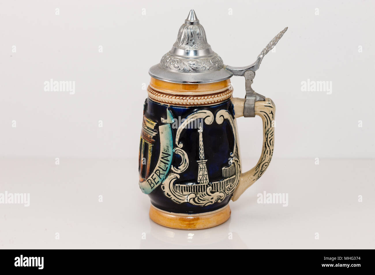 a German beer stein souvenir from the 1950's Stock Photo