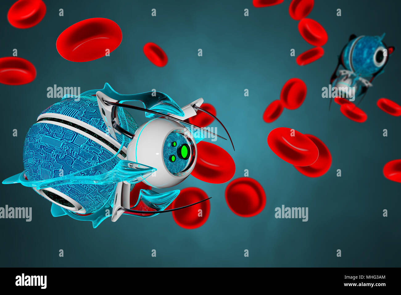 Nano robot 3D render. Medical concept future Stock Photo Alamy