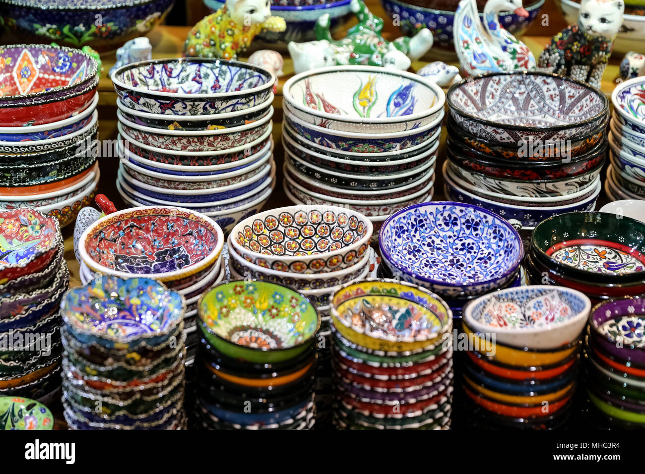 Turkish Ceramics in Grand Bazaar, Istanbul City, Turkey Stock Photo - Alamy