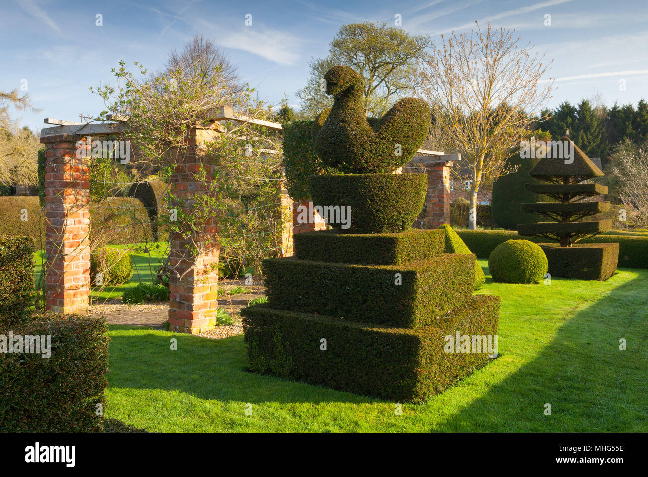 Felley Priory Gardens, Felley Priory, Underwood, Nottinghamshire, UK. Spring, April 2018. Stock Photo