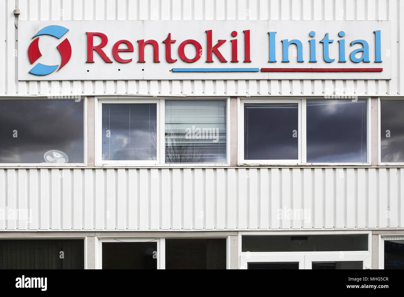 Ega, Denmark - April 27, 2018: Rentokil Initial is a British business services group. Rentokil is specialized in hygiene services for compagnies Stock Photo