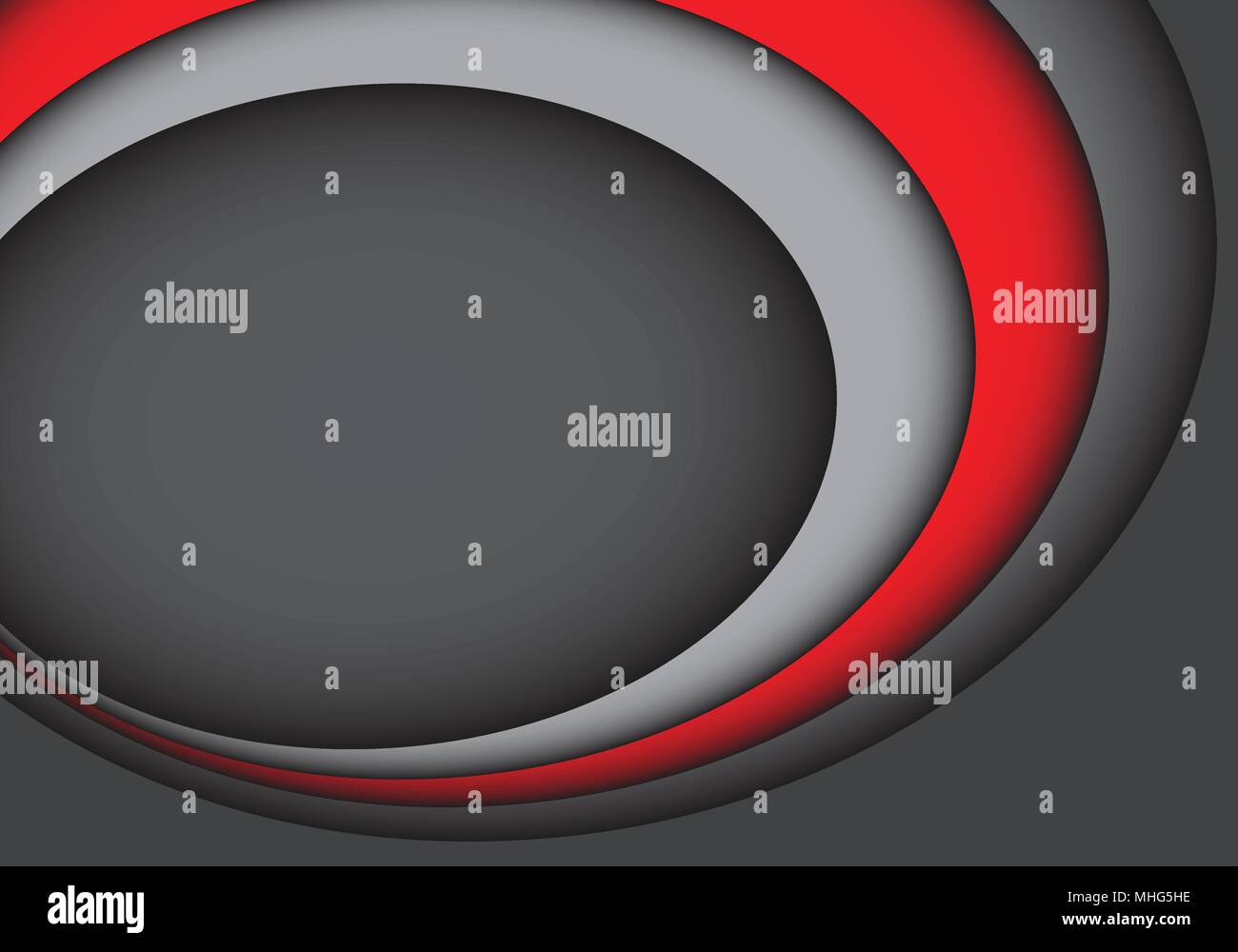 Abstract red grey curve overlap on black blank space for text design ...
