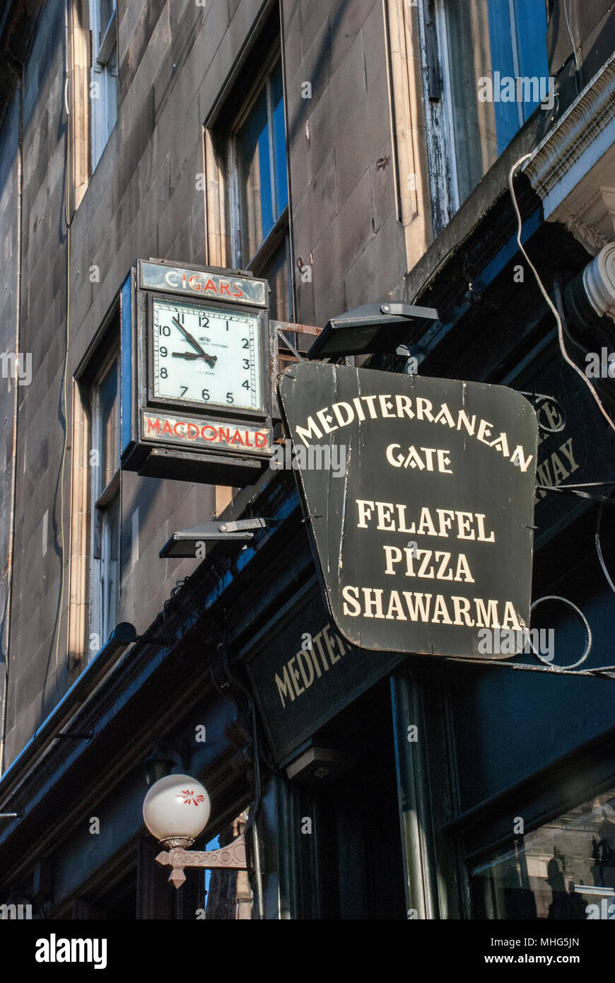 EDINBURGH, SCOTLAND NOVEMBER 11th 2009 An old town clock with an old
