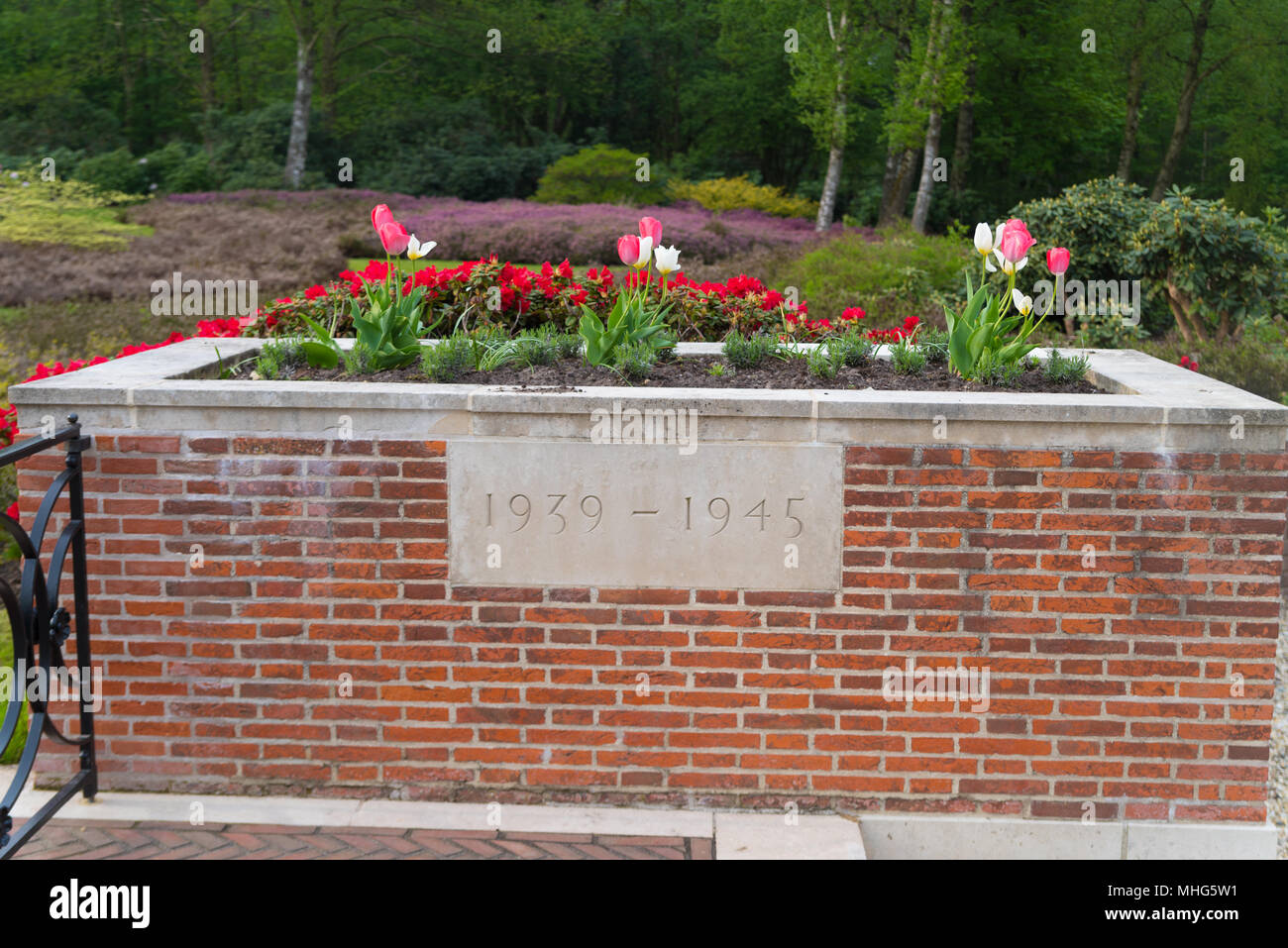 HOLTEN, NETHERLANDS - APRIL 29, 2018: Details of the Holten canadian war cemetary, an officially piece of canadian territory in the netherlands Stock Photo