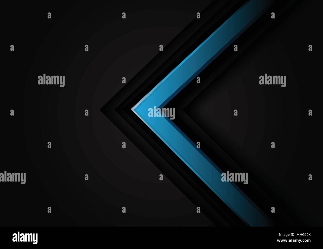 Abstract blue arrow 3D on black design modern futuristic vector ...