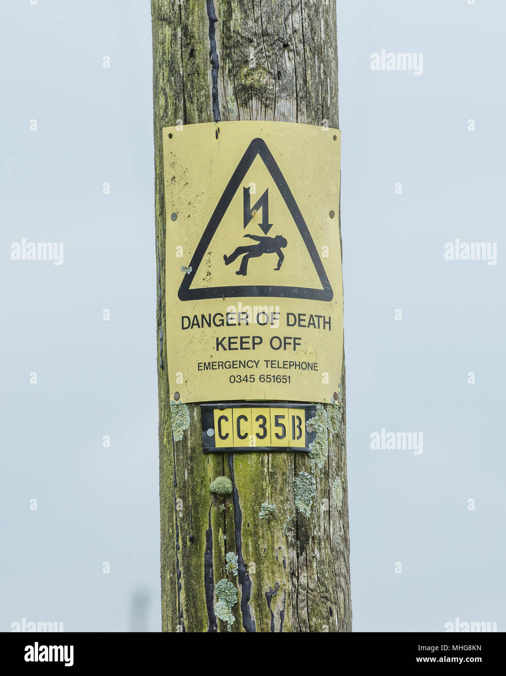 electricity danger sign Stock Photo
