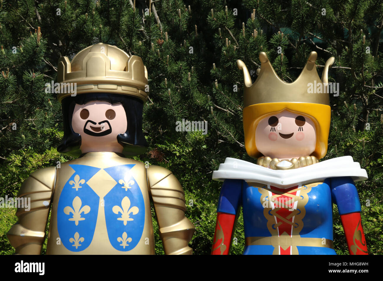 Zirndorf, Germany - April 29, 2018: View of an oversized king and queen in  the Playmobil Funpark in Zirndorf, Germany Stock Photo - Alamy
