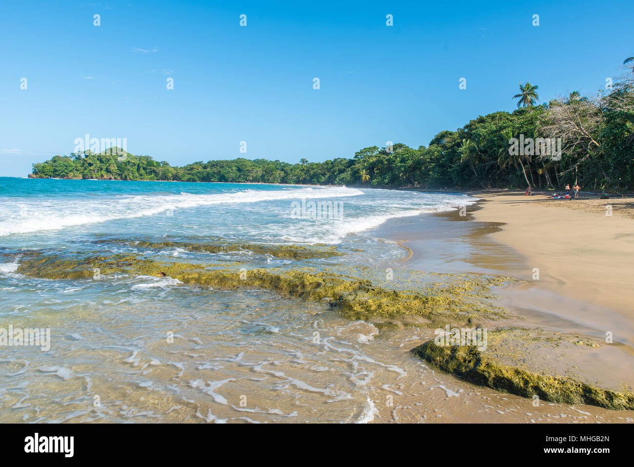 Punta Uva beach in Costa Rica, wild and beautiful caribbean coast Stock Photo