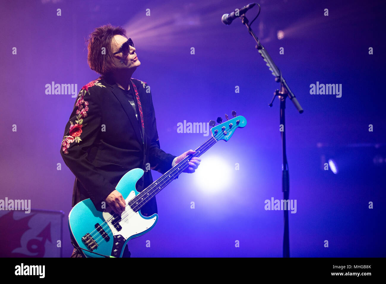 Manchester, UK. 28th April 2018. The Manic Street Preachers headlining the Manchester Arena on their 'Resistence Is Futile' tour at The Manchester Are Stock Photo