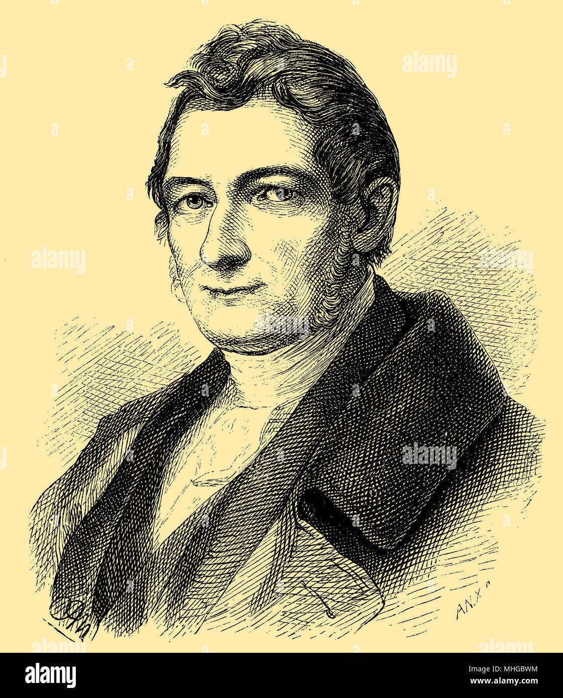 Franz Xaver Gabelsberger (born February 9, 1789, died January 4, 1849 ), Stock Photo