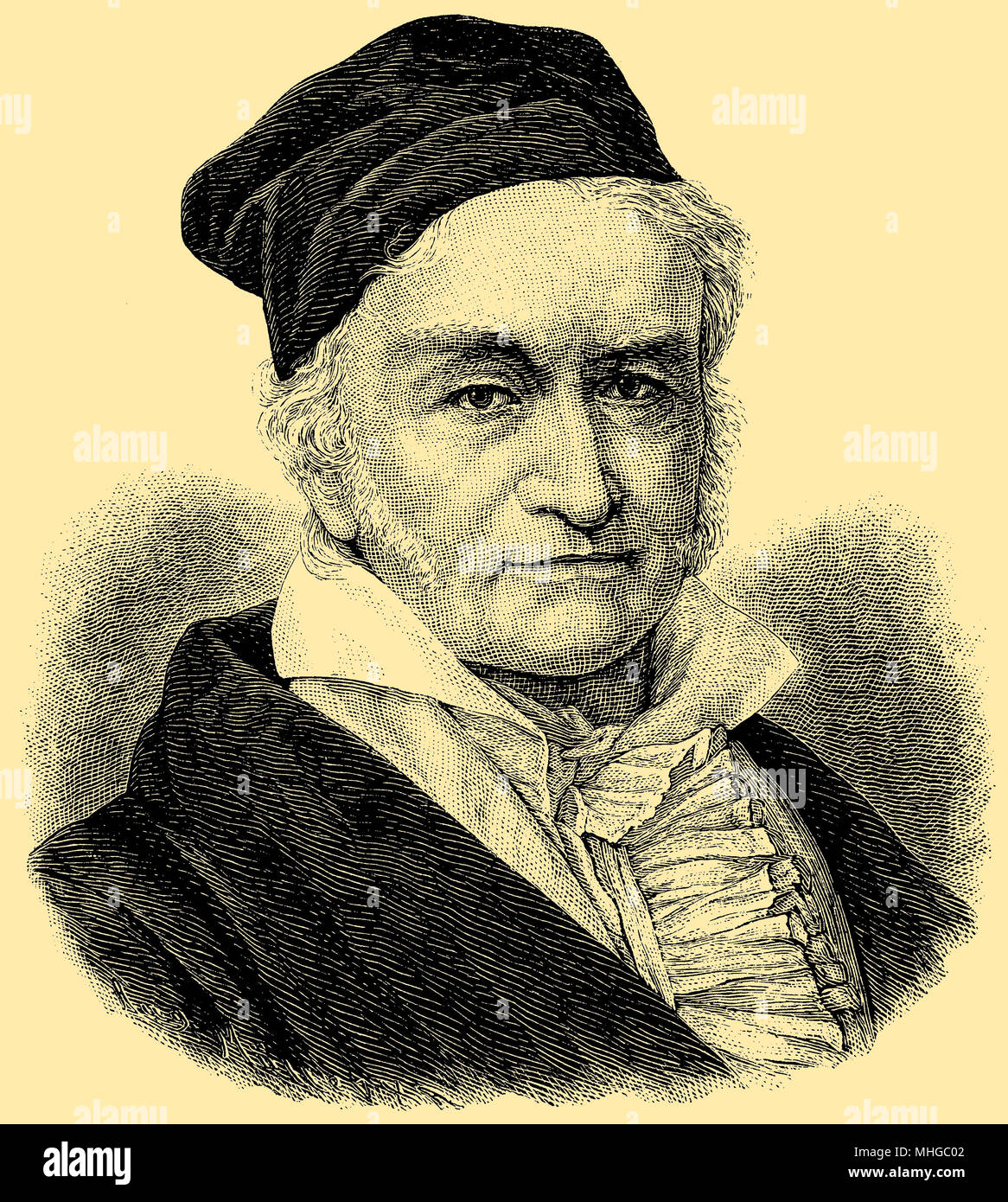 Karl Friedrich Gauss (born April 30, 1777 , died February 23, 1855 ), Stock Photo