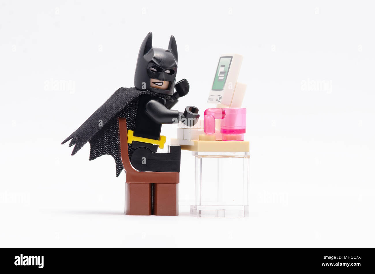 lego of various batman minifigures. Lego minifigures are manufactured by  The Lego Group Stock Photo - Alamy