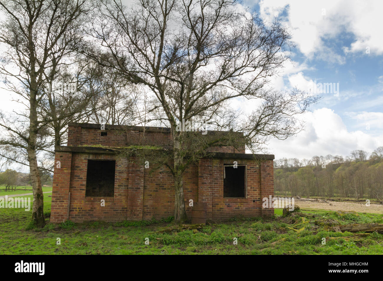 Remains of a prisoner of war camp at Featherstone, Northumberland Stock Photo