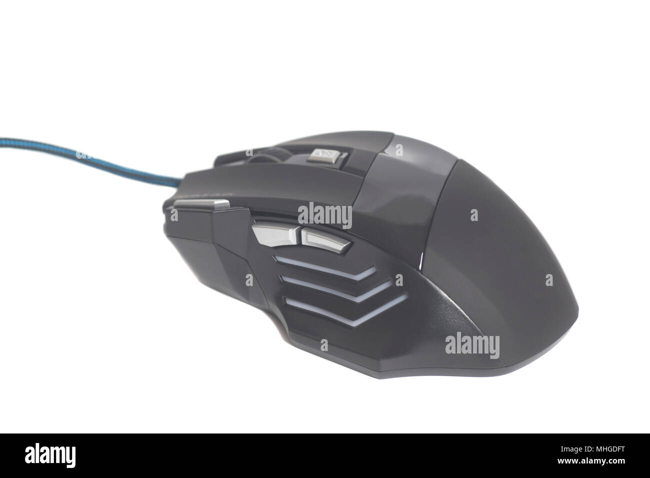 Computer modern gaming black mouse isolated on a white background Stock ...