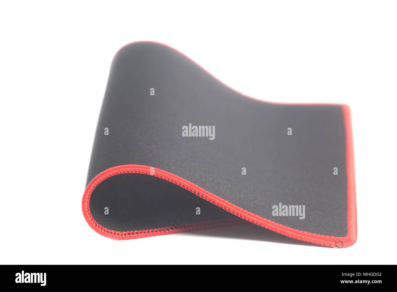 Black mouse pad isolated on white background Stock Photo
