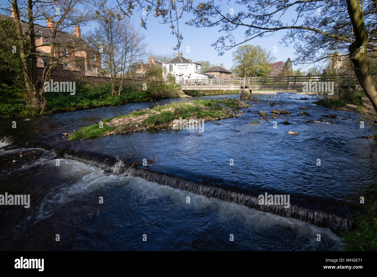 River Skell Weir, Ripon, North Yorkshire, England, UK Stock Photo - Alamy
