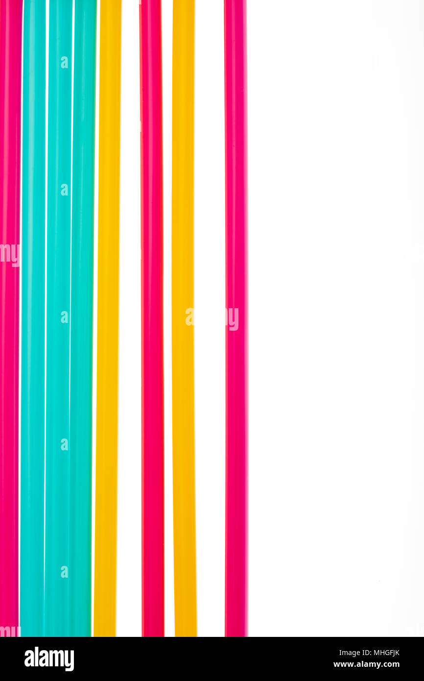 Fancy straw art background. Abstract wallpaper of colored fancy straws