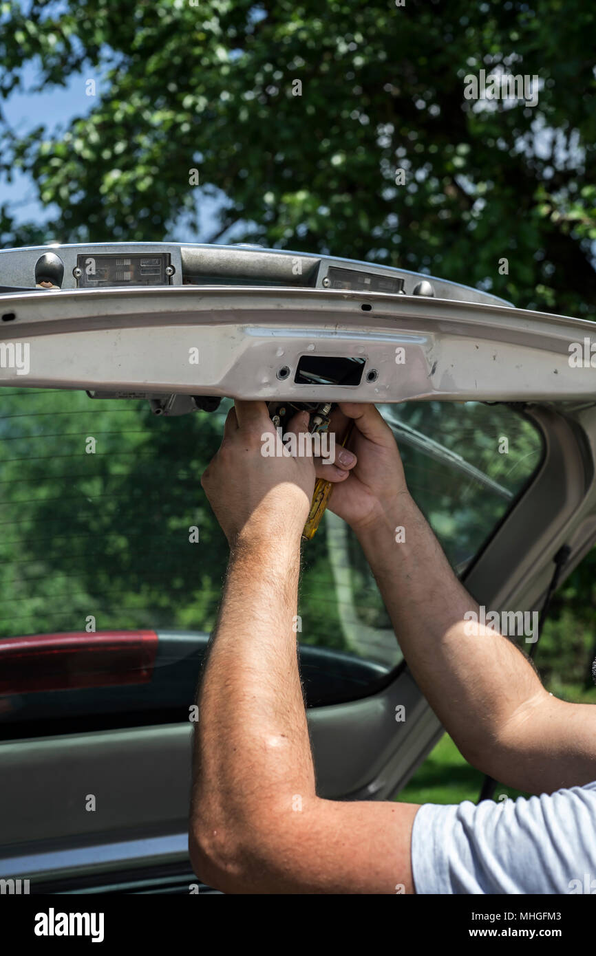 Car Door Handle Repair Stock Photos Car Door Handle Repair Stock