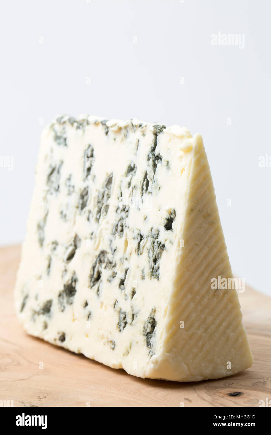 French Saint Agur cheese bought from a supermarket in the UK. Saint Agur is a blue cheese made from cows milk that comes from the Auvergne region of F Stock Photo