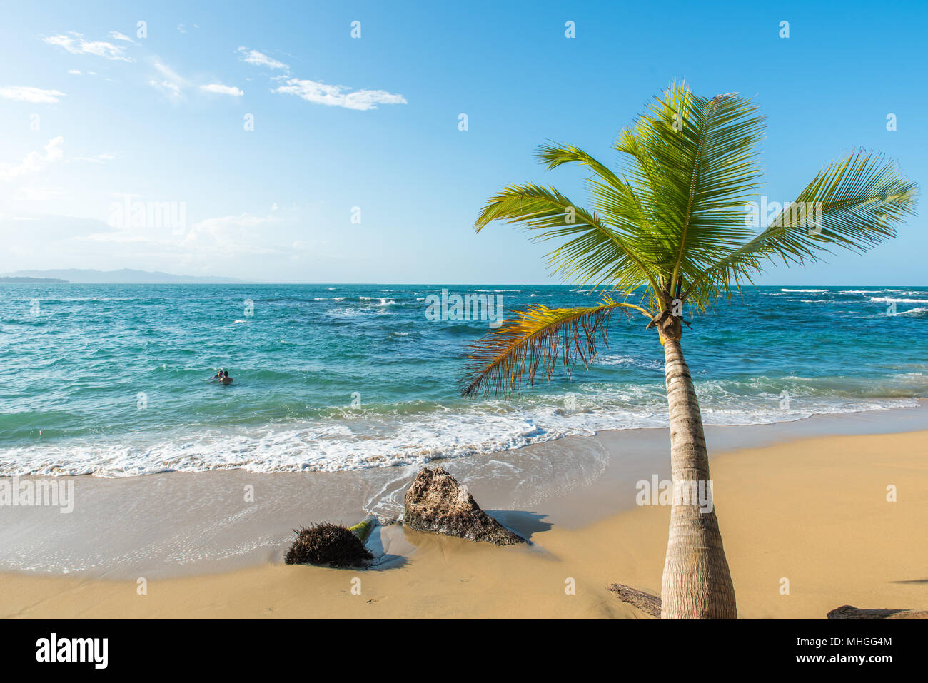 Punta Uva beach in Costa Rica, wild and beautiful caribbean coast Stock Photo