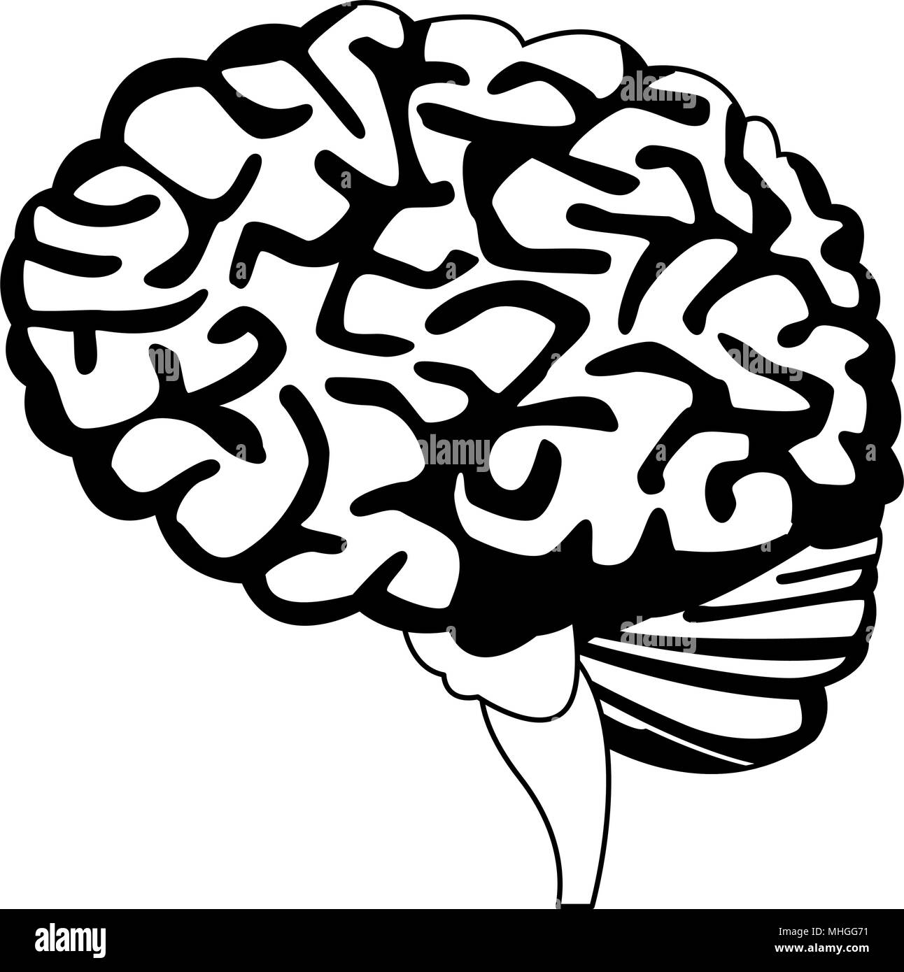 Human brain isolated on black and white colors Stock Vector Image &amp; Art ...