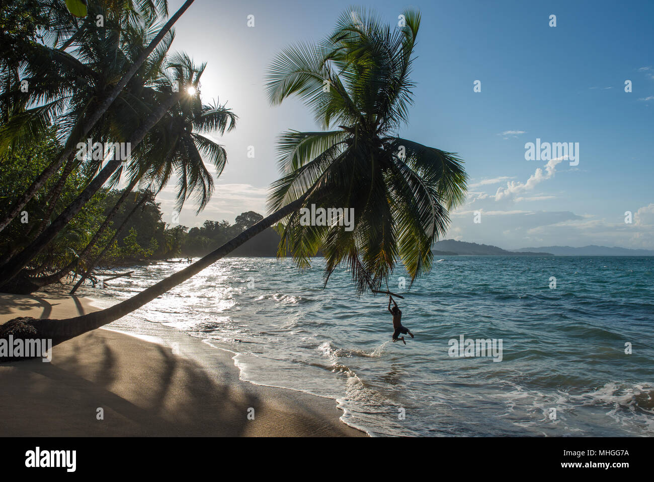 Punta Uva beach in Costa Rica, wild and beautiful caribbean coast Stock Photo