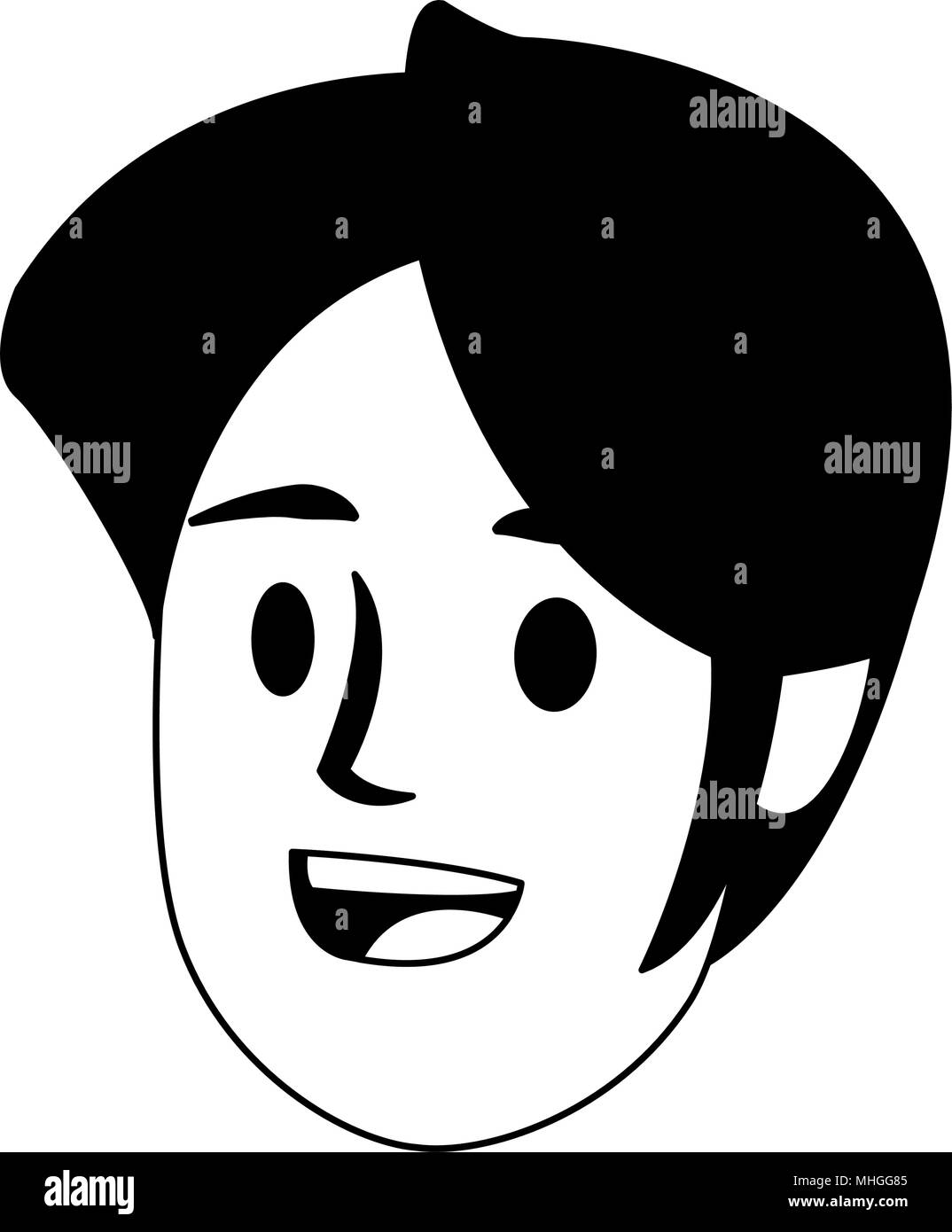 Man face cartoon on black and white colors Stock Vector Image & Art - Alamy
