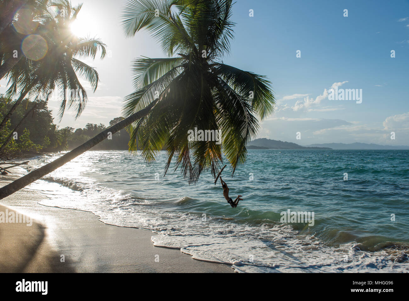 Punta Uva beach in Costa Rica, wild and beautiful caribbean coast Stock Photo