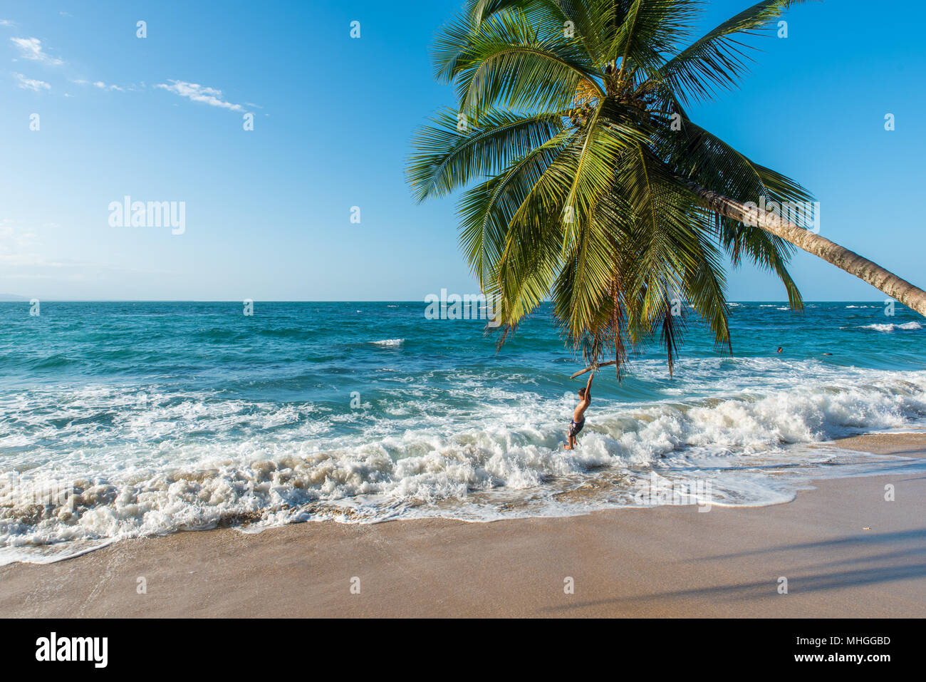 Punta Uva beach in Costa Rica, wild and beautiful caribbean coast Stock Photo