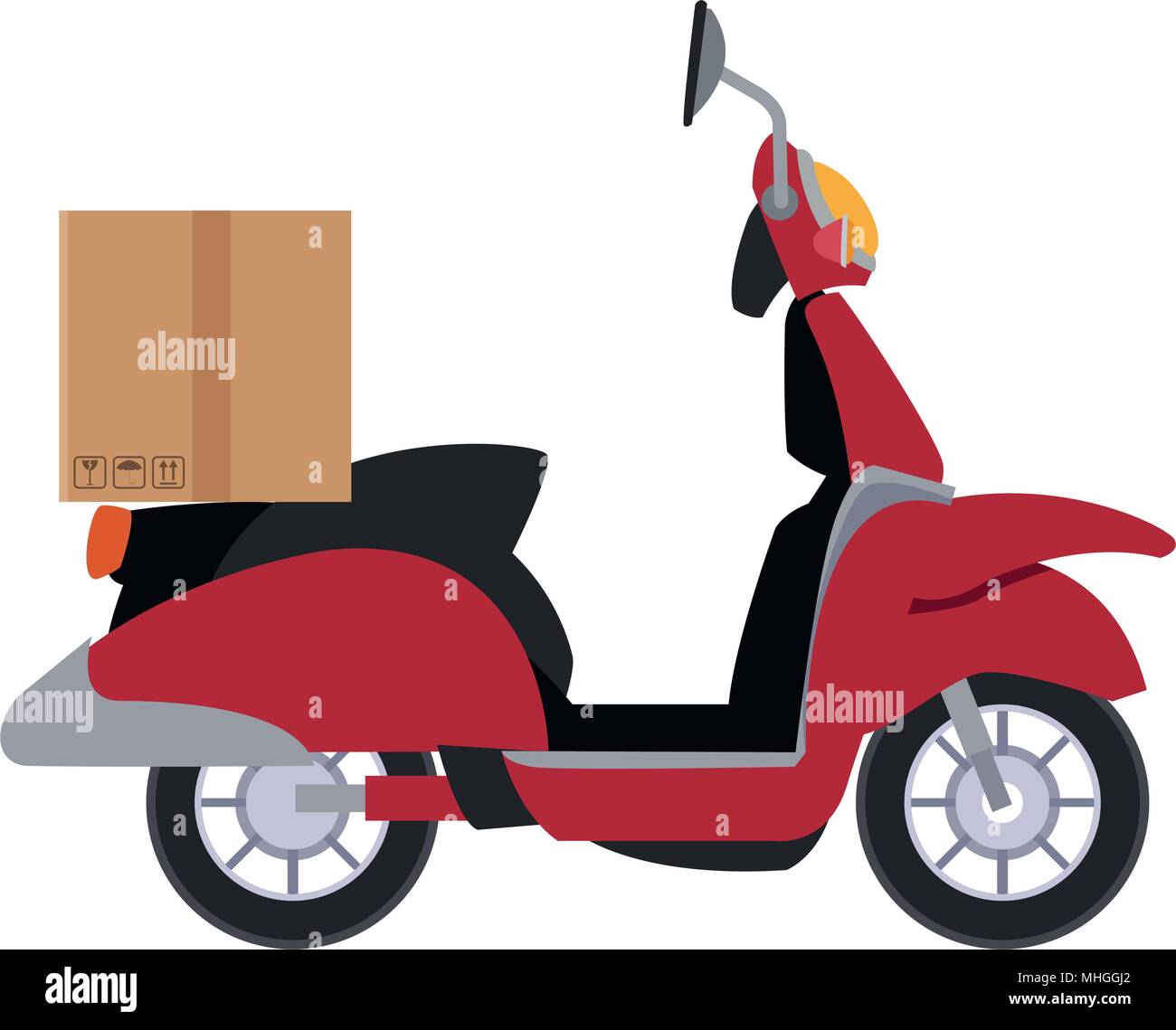 Delivery scooter with box Stock Vector Image & Art Alamy