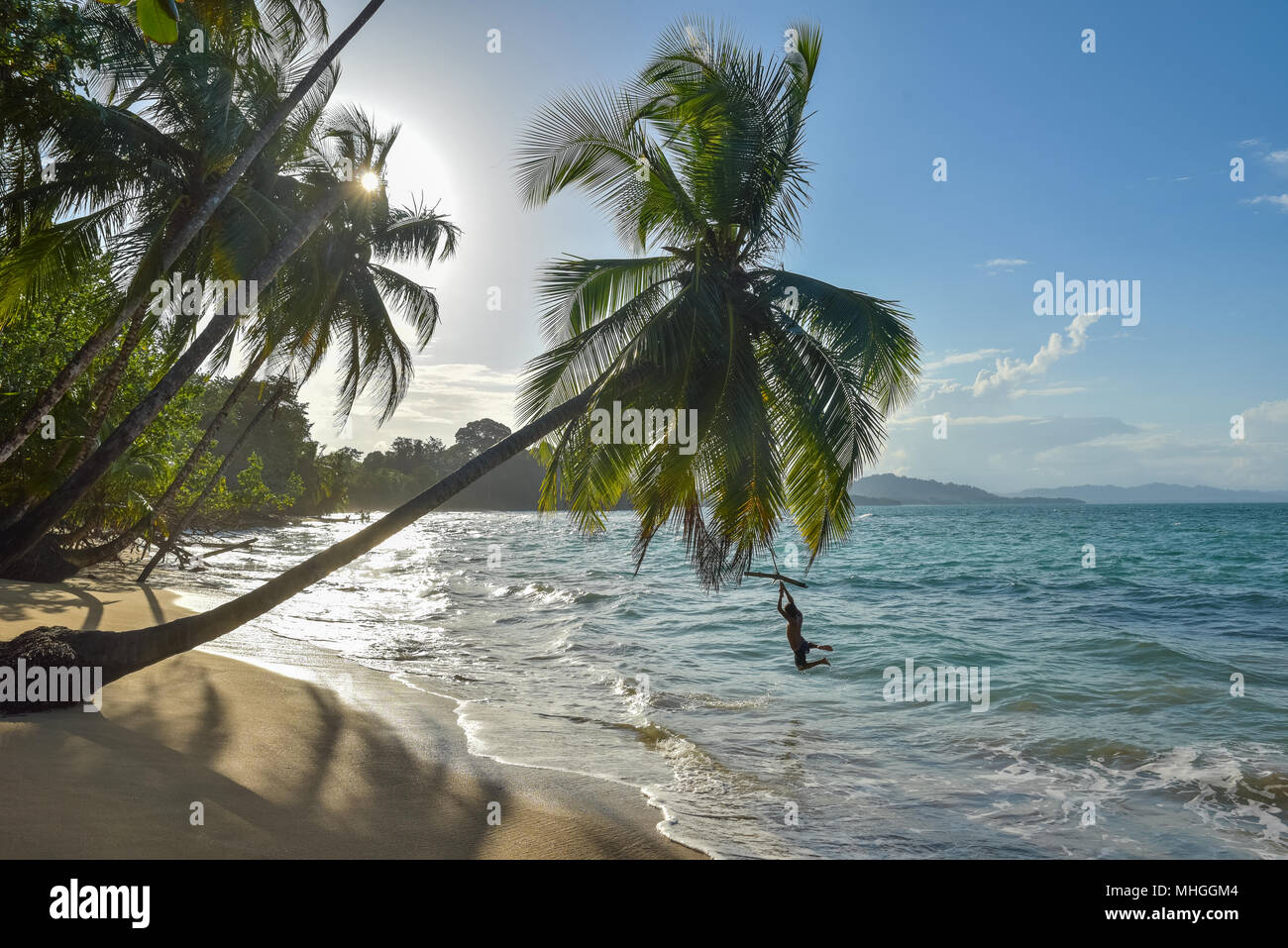 Punta Uva beach in Costa Rica, wild and beautiful caribbean coast Stock Photo