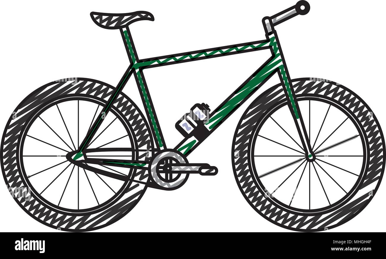 doodle sport bicycle with water plastic bottle Stock Vector Image & Art ...