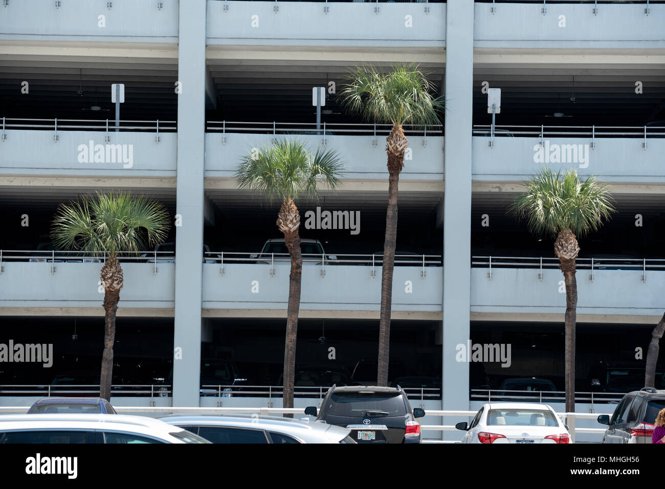 Parking garage at Miami International Airport, Miami, Florida. Stock Photo