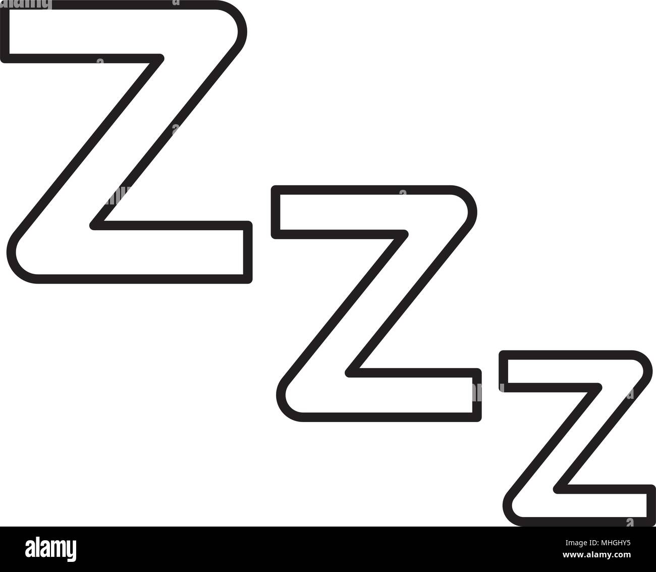 line zzz sleep symbol to night rest Stock Vector Image & Art Alamy