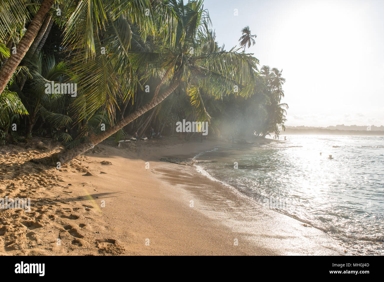 Paradise wild beach of Manzanillo Park in Costa Rica Stock Photo