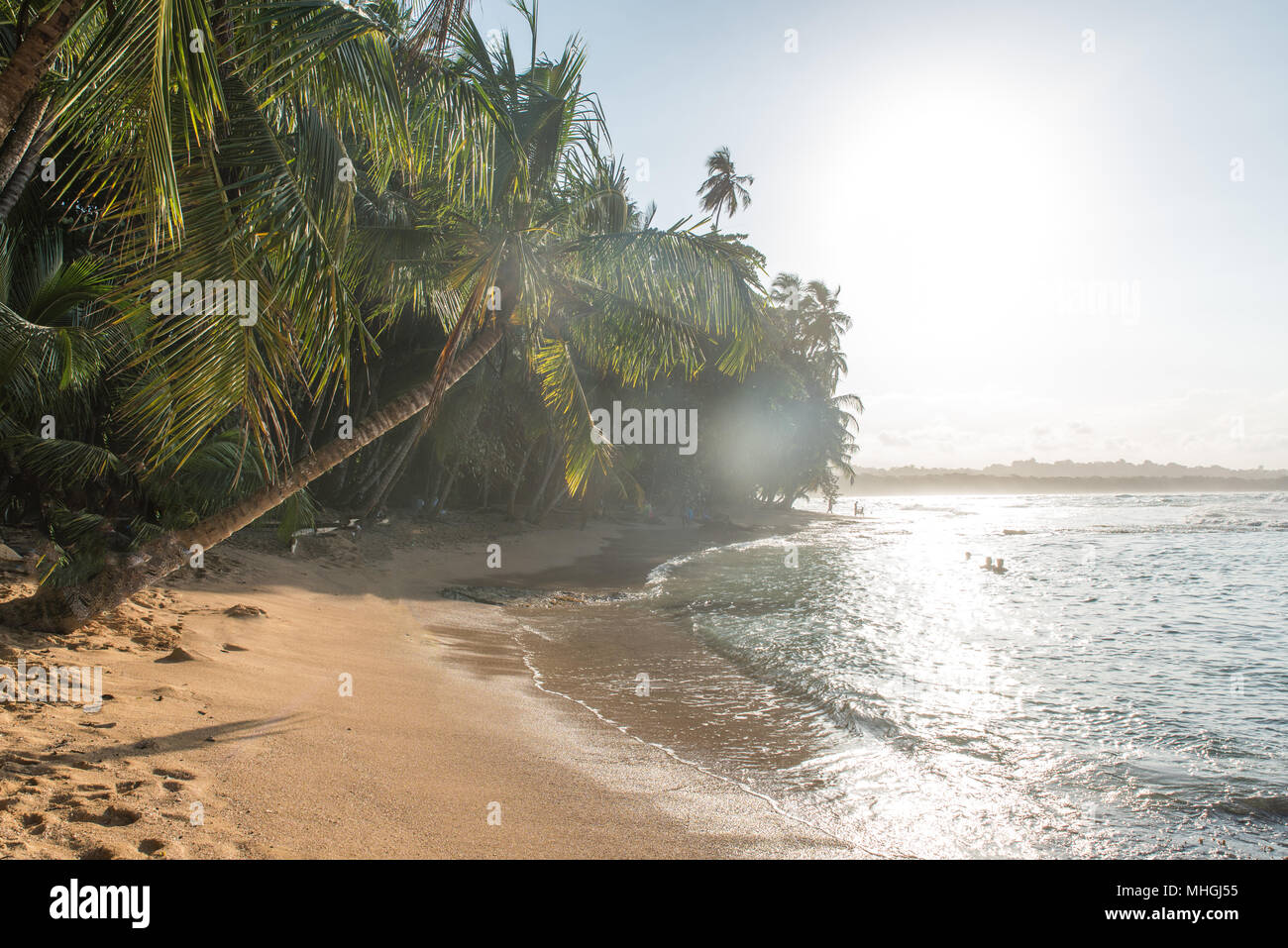 Paradise wild beach of Manzanillo Park in Costa Rica Stock Photo