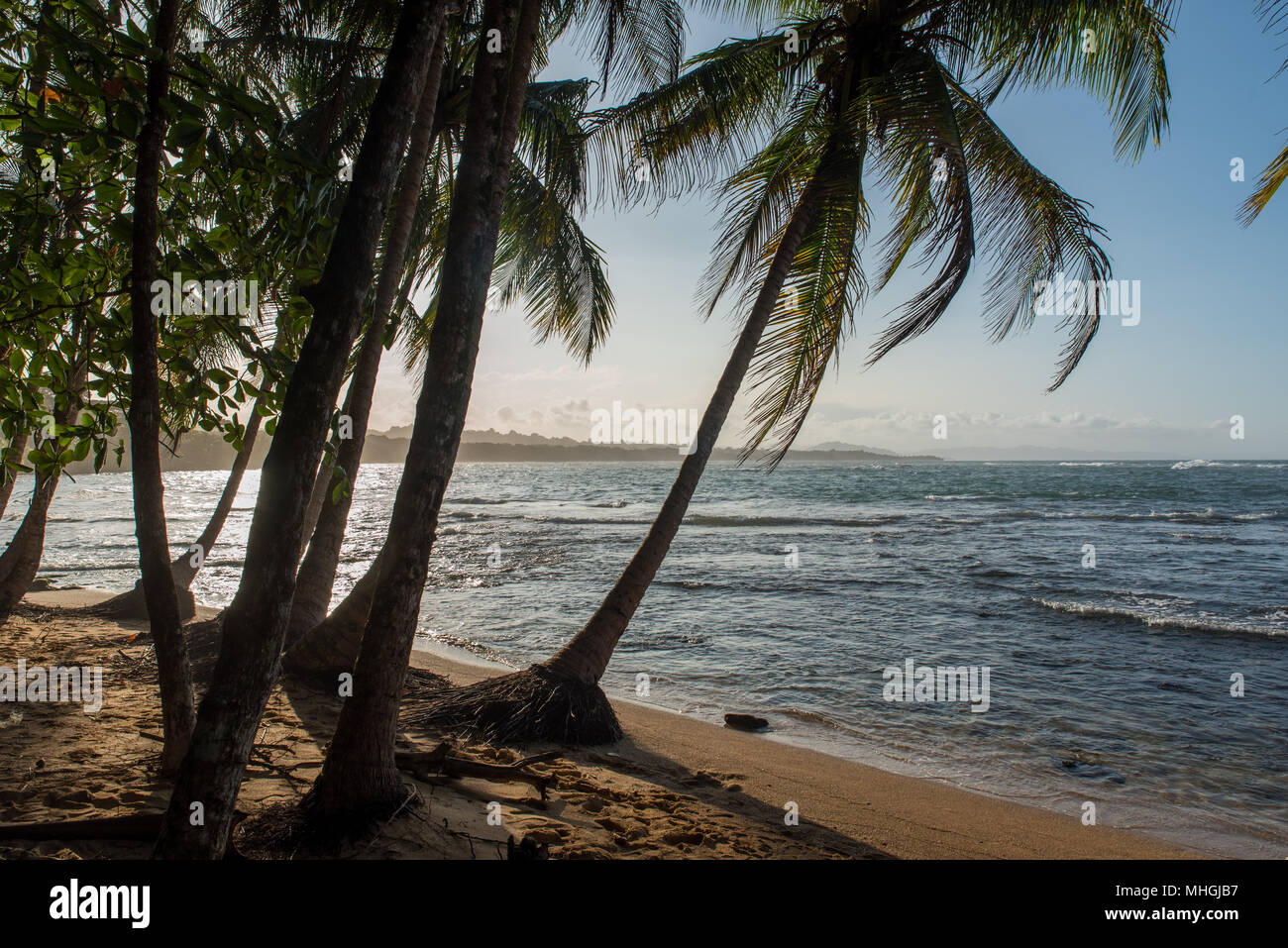 Paradise wild beach of Manzanillo Park in Costa Rica Stock Photo