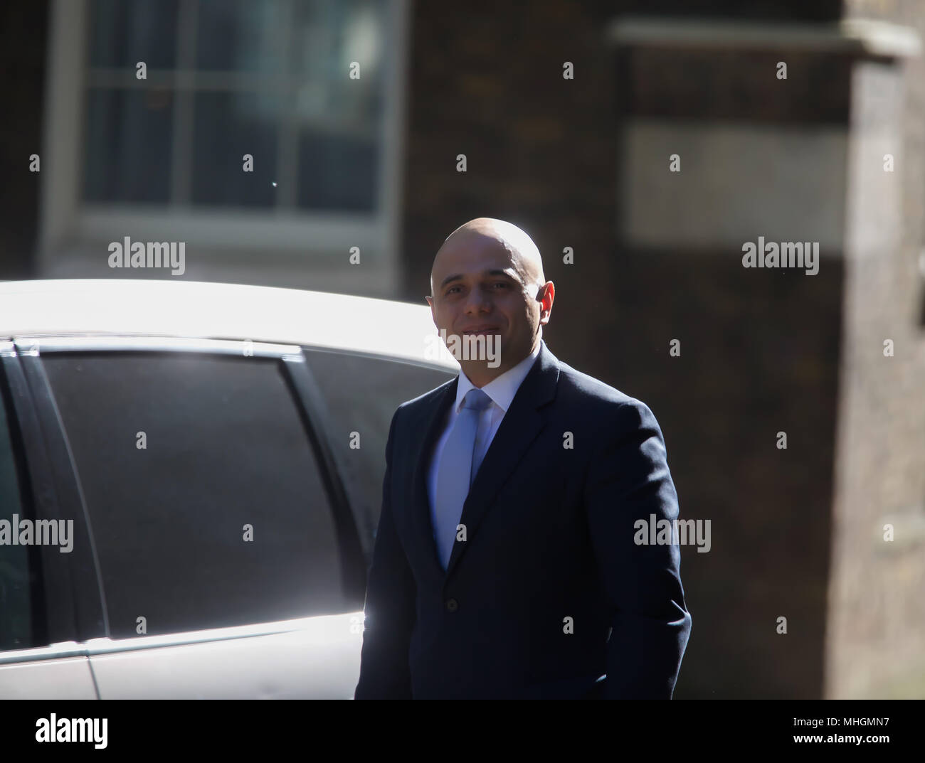 London,UK,1st May 2018,Secretary of State for the Home Department The Rt Hon Sajid Javid MP arrives for the weekly cabinet meeting at 10 Downing Street in London©Keith Larby/Alamy Live News Stock Photo
