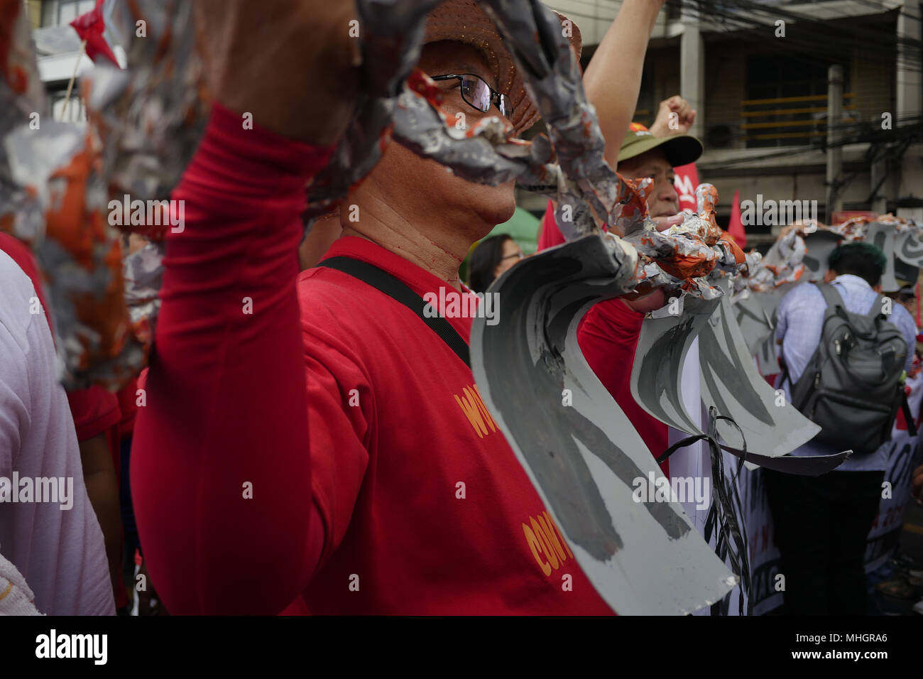 Laborers Rally Philippines Manila, National Capital Region, Philippines. 28th Apr, 2018. A nation ...