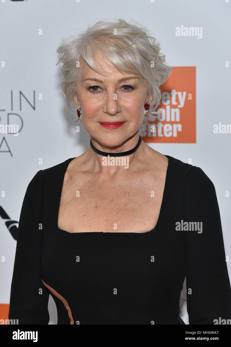 Helen Mirren attends the 45th Chaplin Award Gala at Alice Tully Hall, Lincoln Center on April 30, 2018 in New York City. Stock Photo