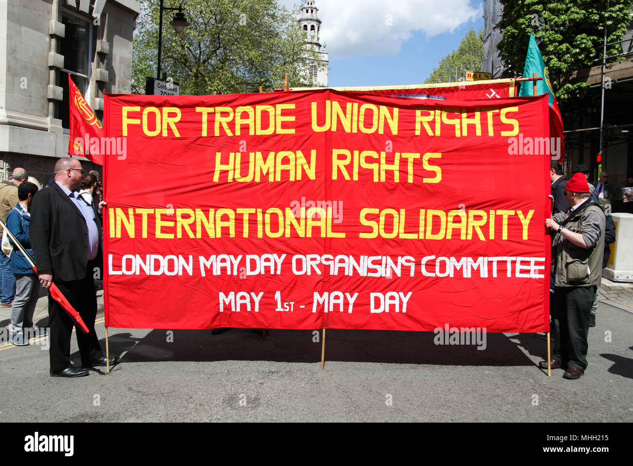 London, UK. 1st May 2018. Banner at Mayday Credit: Alex Cavendish/Alamy Live News Stock Photo